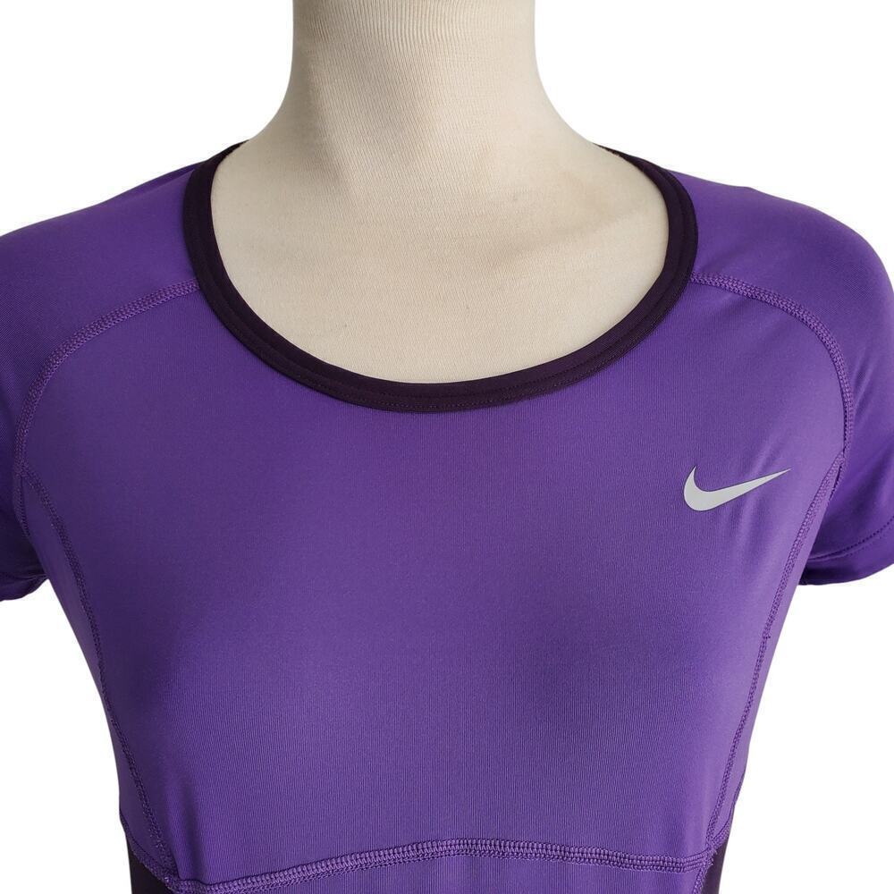 Nike Tennis Dri-Fit T-shirt with Ventilated Panels Purple Pickleball Golf Size S - Picture 3 of 13